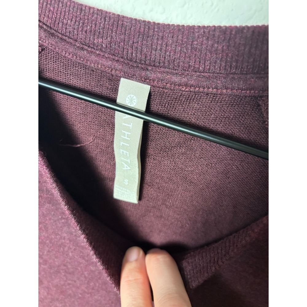 Athleta Mindset Sweatshirt Burgundy Heather Raglan Long Sleeve 472751 Womens S - Picture 2 of 3